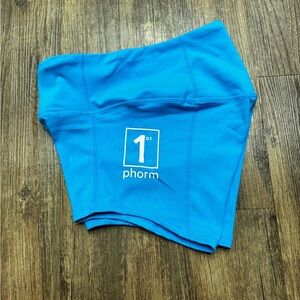 1st Phorm workout shorts teal